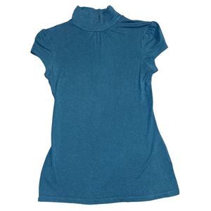 Express Turquoise Mock Neck Top, Size XS